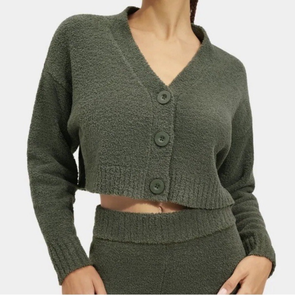UGG Naomi Crop Cardigan in Green size XL - Picture 2 of 8